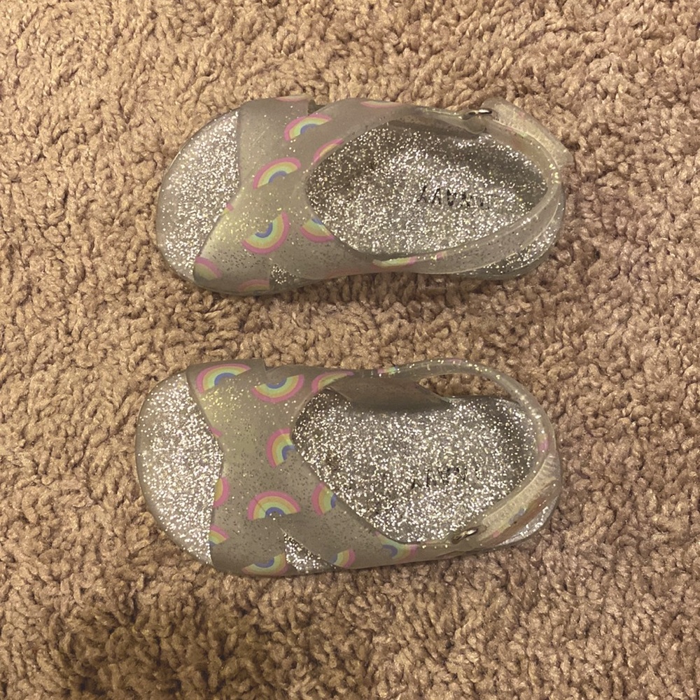 Old Navy rainbow, jelly sandals. Size 12 months
